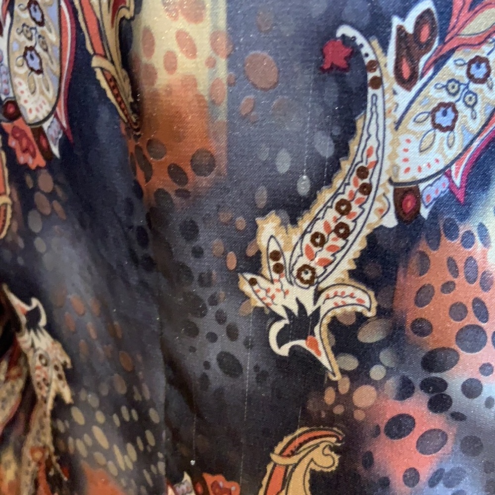 Spanner shiny fun patterned button down top - Picture 6 of 15